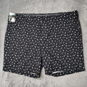 Roundtree & Yorke Performance Shorts Mens 42 Black‎ Pickle Ball Print 7" Inseam